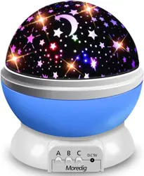 8 Lighting Modes Baby Star Projector Night Light, 360° Rotation Baby Night Light Projector for Kids
