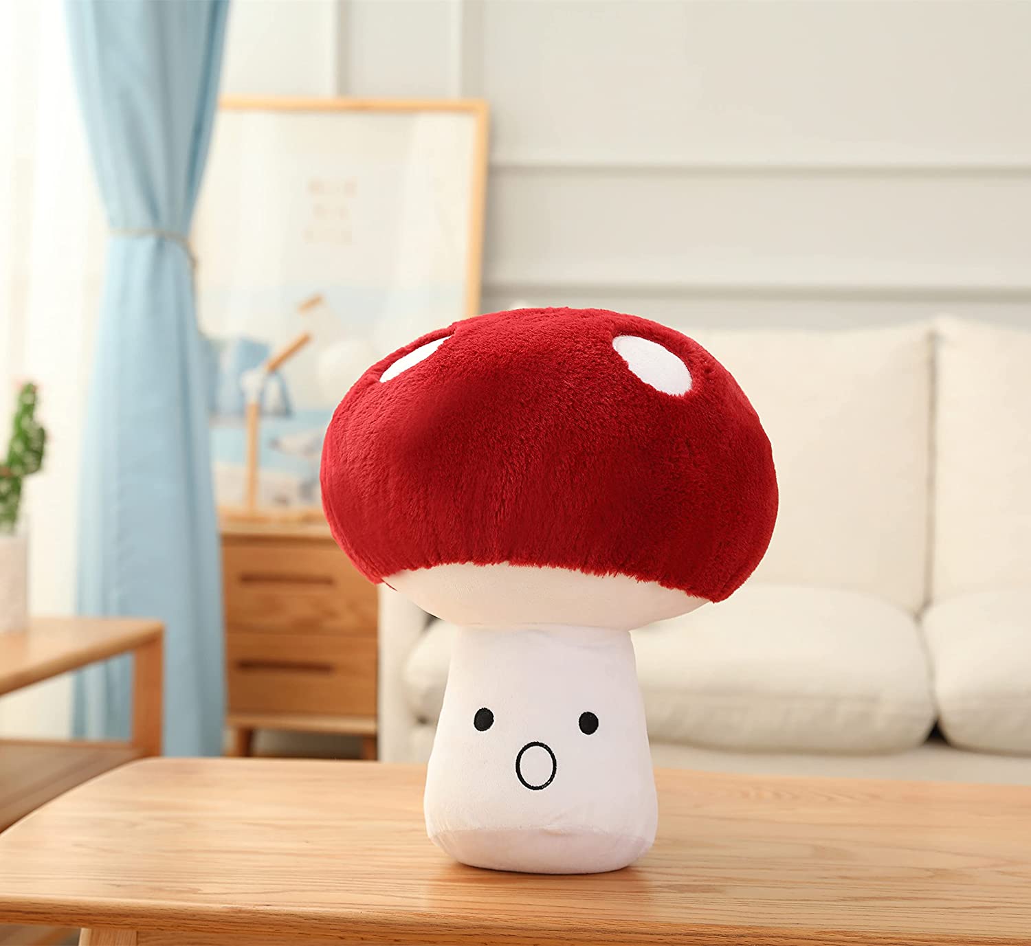 3D Creative Plush Pillows Mushroom Cute Surprised Mushrooms Throw Pillow 3