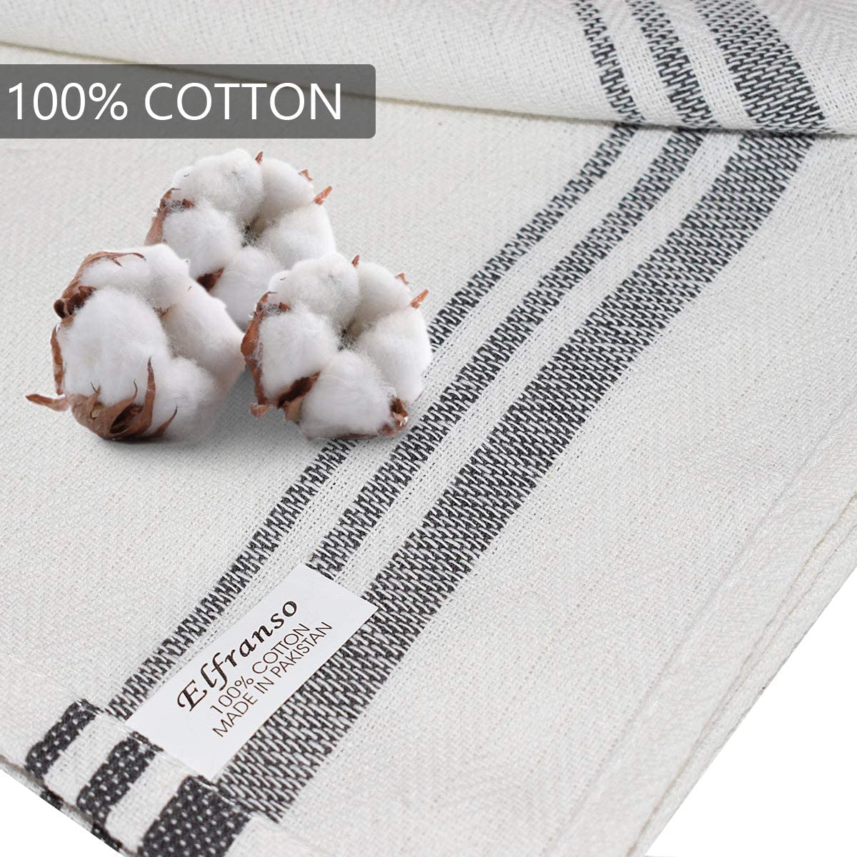 100% Cotton Kitchen Tea towels- Pack of 5 and Absorbent Tea Towels set, 70 x 50 cm Towels 4