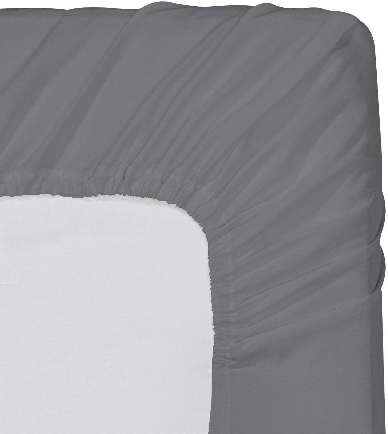 35 cm 90 x 200 cm, Black Shrinkage and Fade Resistant Utopia Bedding Fitted Sheet - Easy Care Soft Brushed Microfibre Fabric Deep Pocket 14 inch