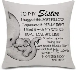 Sister-Brother Cushion Cover Pillowcase Throw Pillow Cover for Sister Birthday Gift