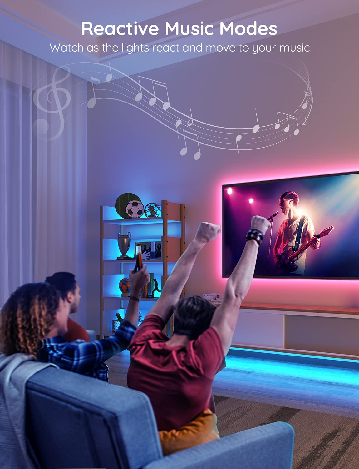 Govee Smart WiFi LED Lights 10m, RGB Strip Lights for Bedroom, TV