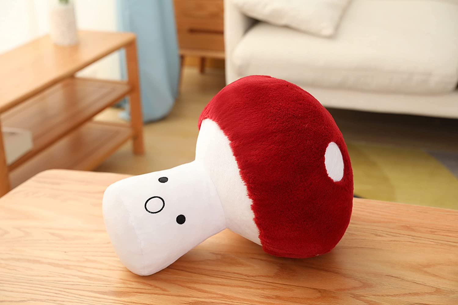 3D Creative Plush Pillows Mushroom Cute Surprised Mushrooms Throw Pillow 8