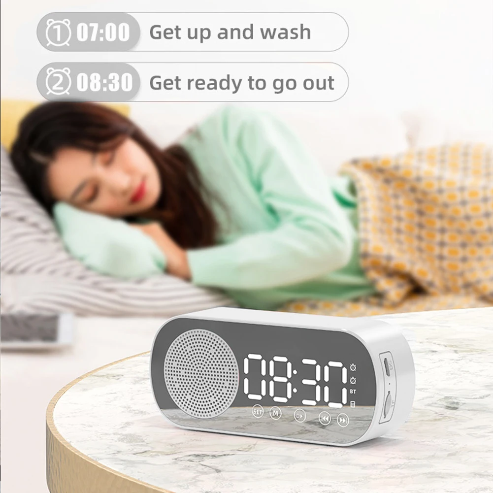 Multifunctional Wireless Bluetooth Speaker Clock Dual Alarm 1