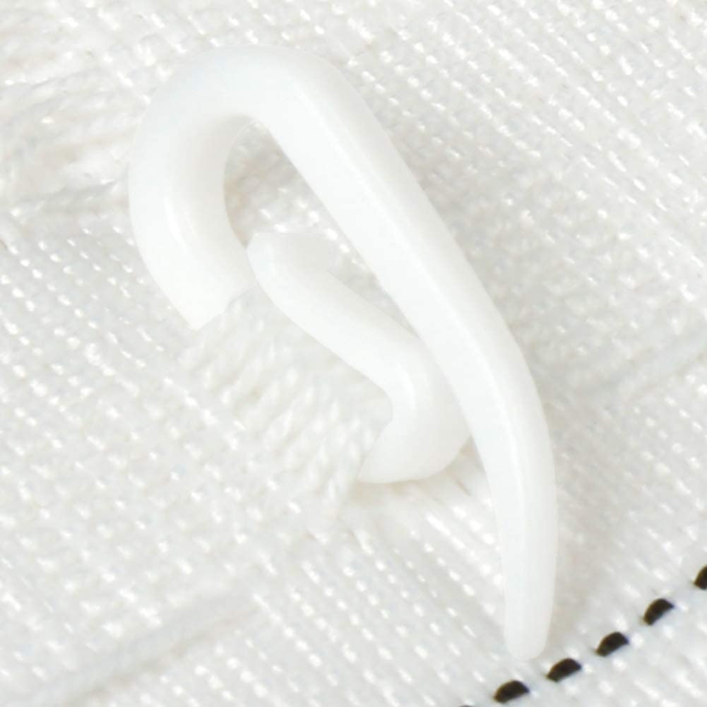 H&S 120-Piece White Plastic Curtain Header Tape Drape Hooks 6