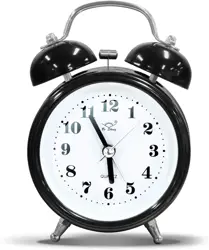 4-Inch (10.2cm) Dual-Bell Alarm Clock with 3D Dial - Loud, Clear Sounding Alarm.