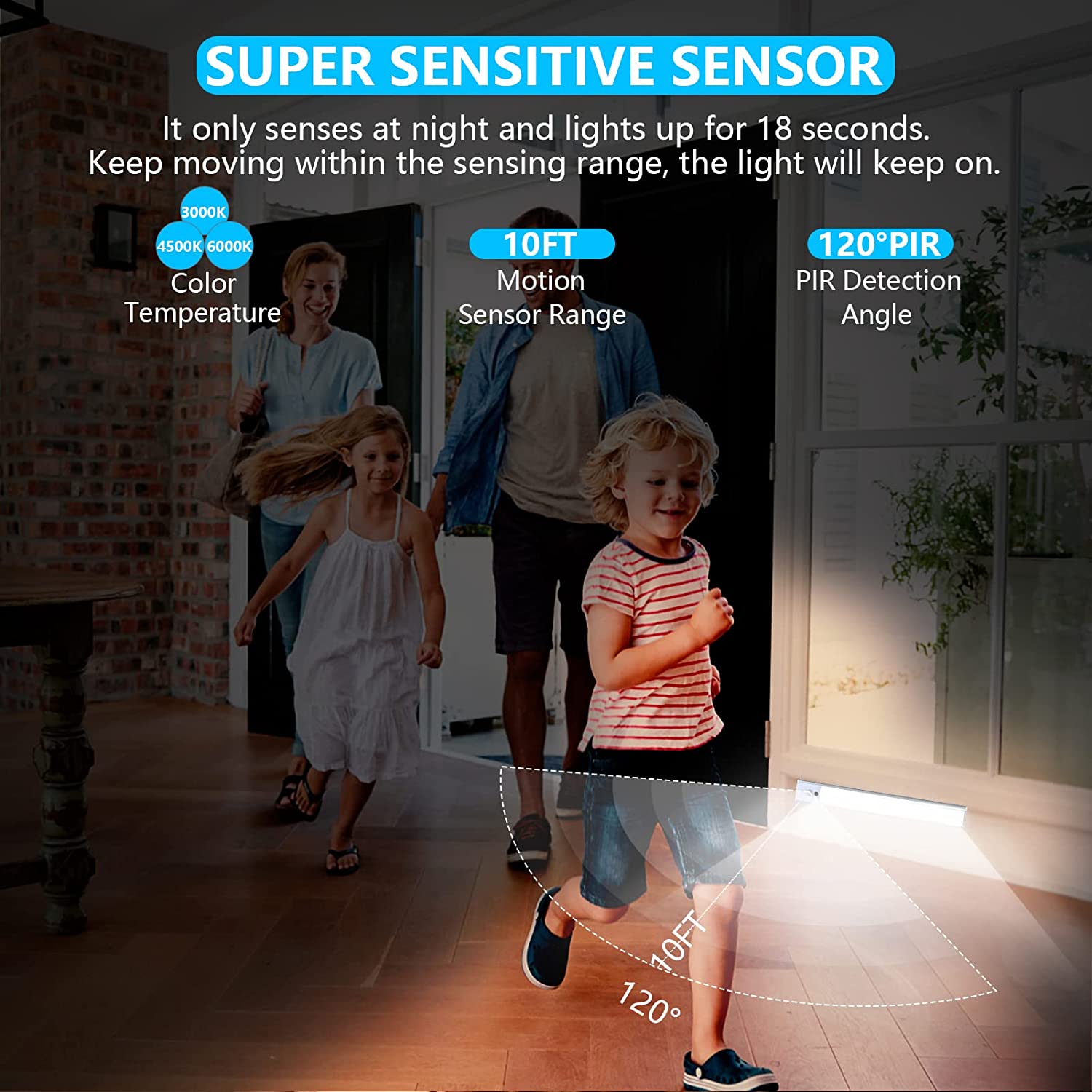 Motion sensor online stick up lights