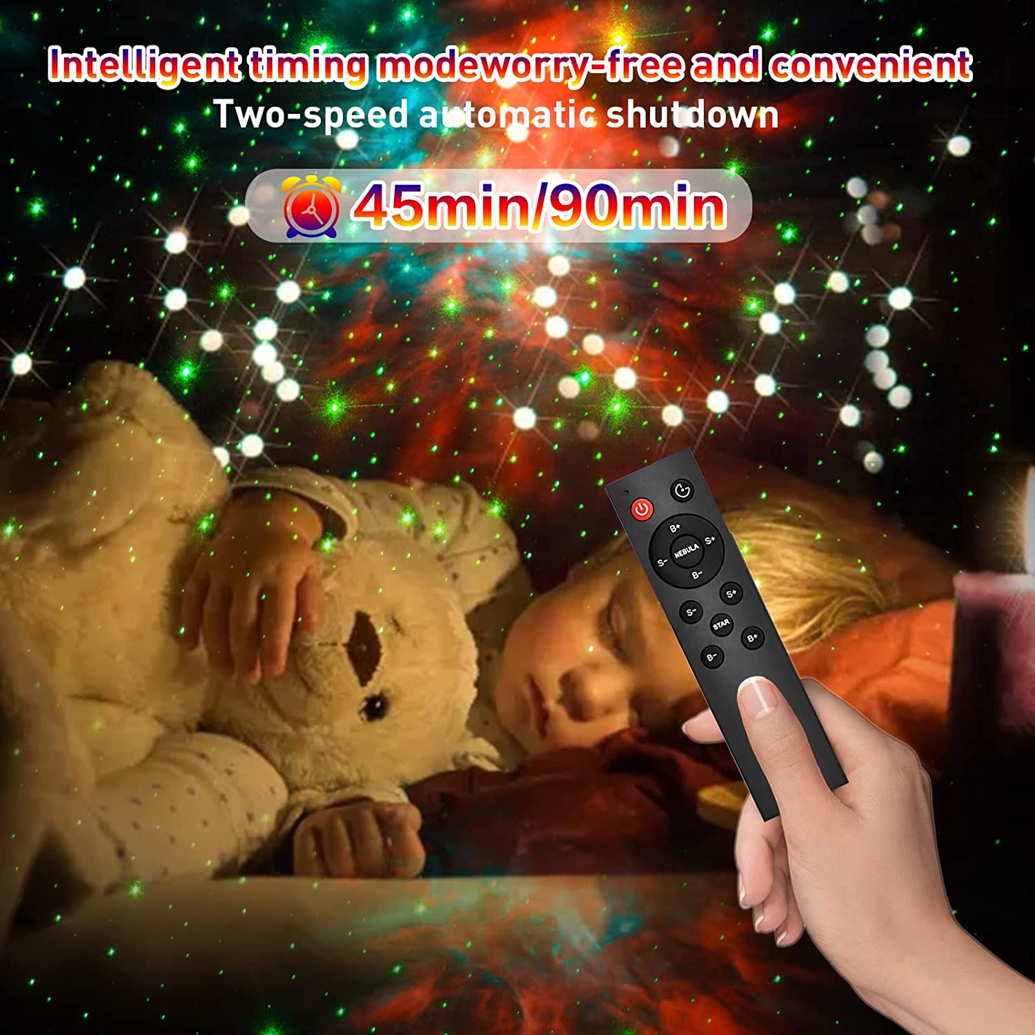 SZPACMATE Astronaut Galaxy Star Projector with Nebula, Timer & Remote Control - Bedroom & Ceiling Light Show, Perfect Gift for Kids & Adults 3