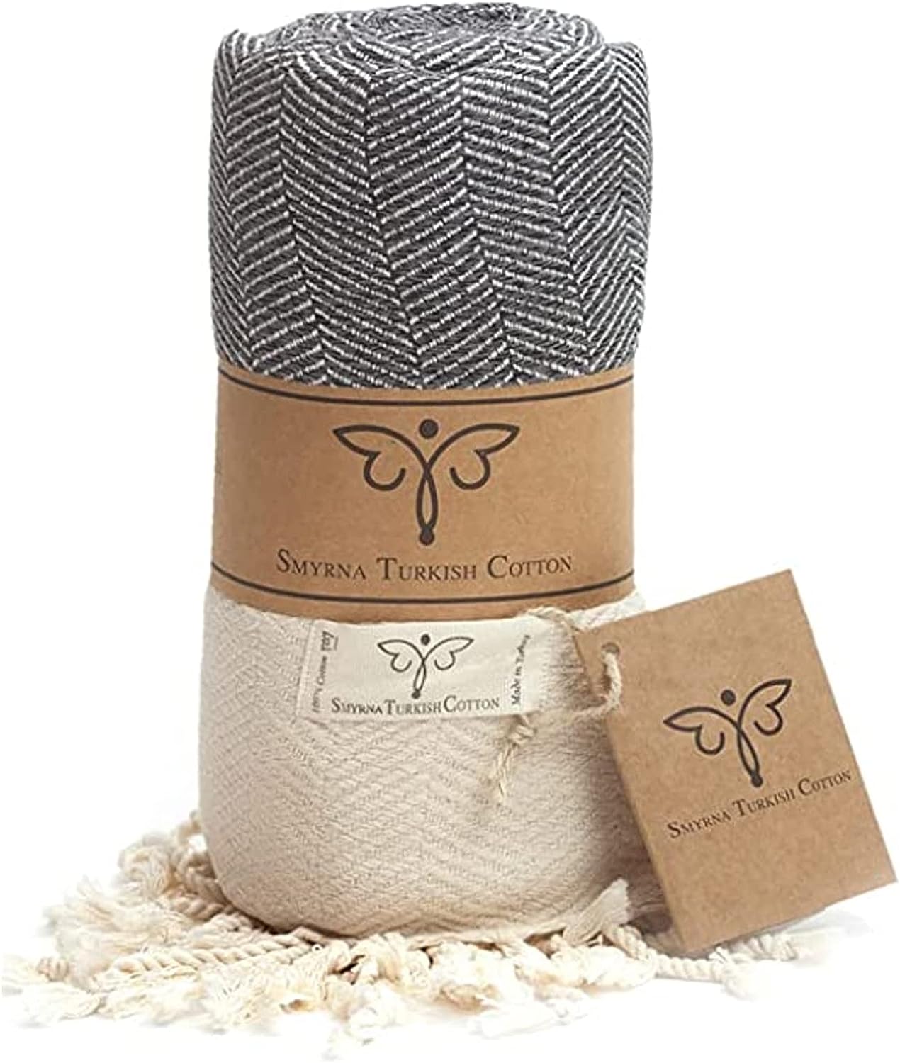 Smyrna Turkish Cotton Herringbone Series Table Runner 100% Cotton|Rectangular Table Cover & Protective Table Cloth|Made in Turkey|Doesn't Shrink| Premium Luxury (Dark Gray, 38 x 182 cm) 7