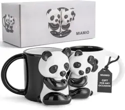 MIAMIO - Panda Ceramic Mug 400 ml / 3D Mug Animal for Coffee and Tea Lovers, Cute Panda Mug, Couple Gifts for Birthday/Christmas, Gifts for Women and Gifts for Men