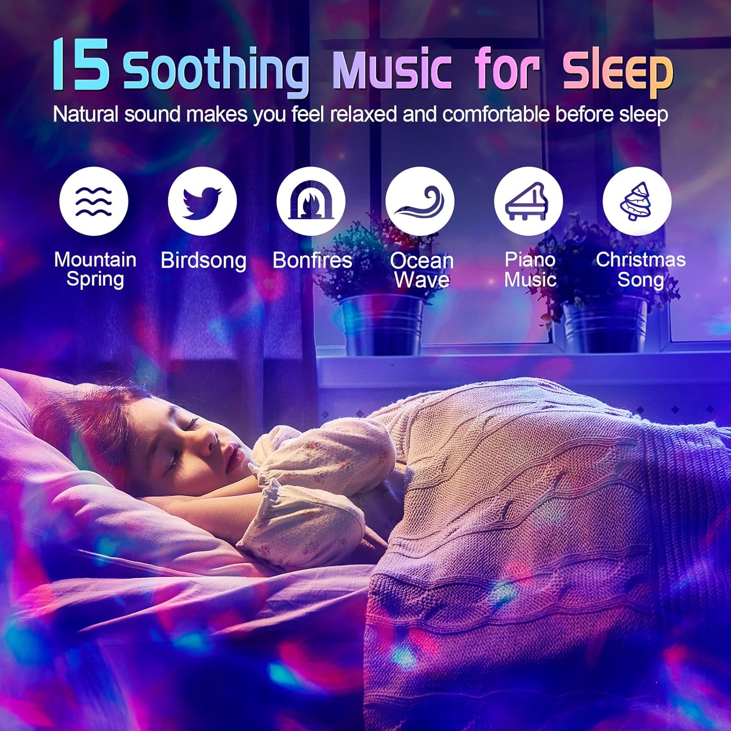 Galaxy Projector 20 Lighting Modes Star Projector, HiFi Bluetooth Speaker Galaxy Projector Light, 6 White Noise Sensory Lights, Remote & Timer Galaxy Light Projector for Bedroom Gifts for Room Decor [Energy Class A] 3