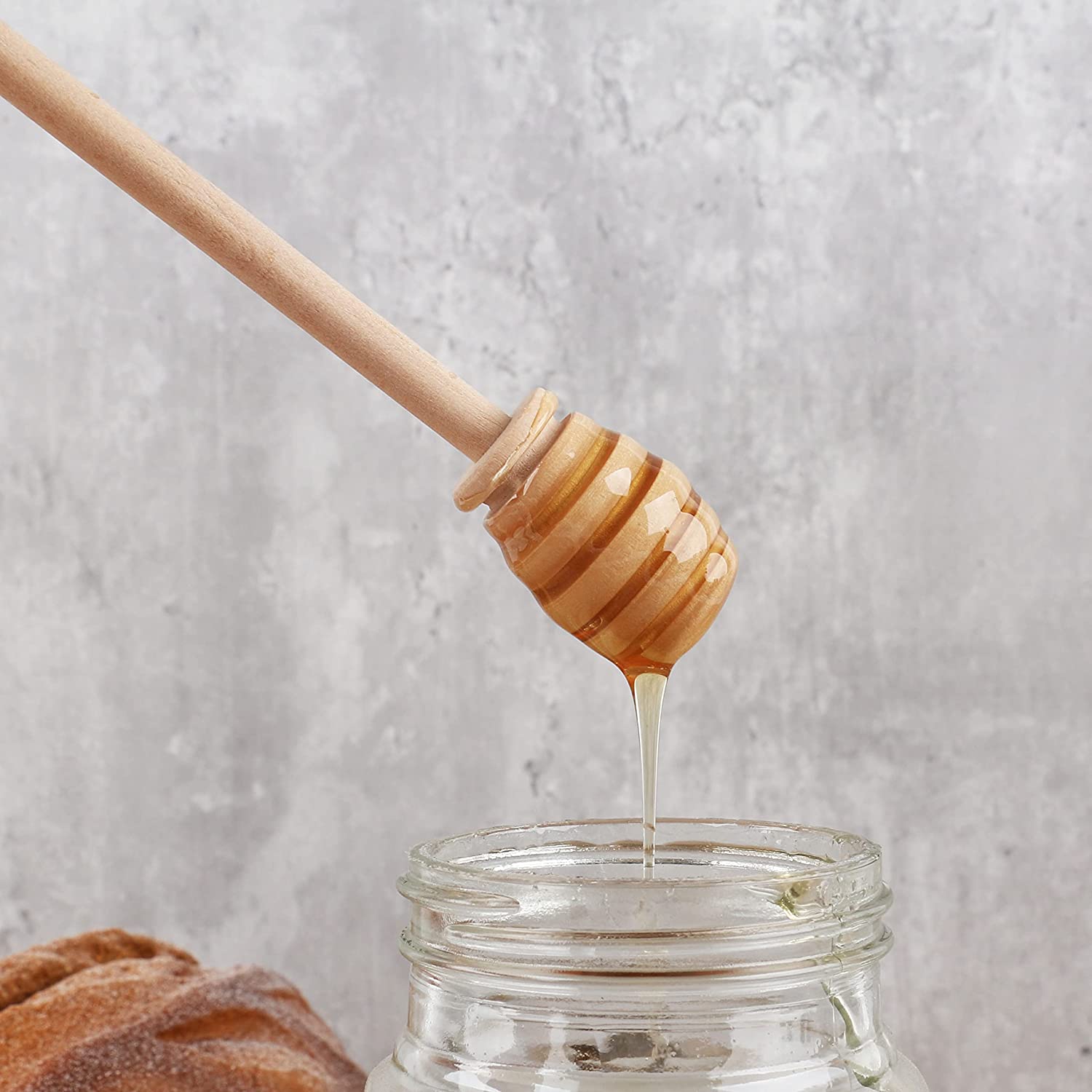 DESIOLE Wood Honey Stirrer Dipper Spoon Set 3