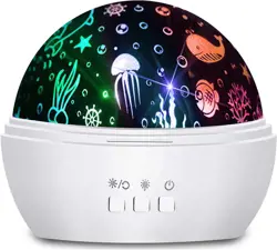 Moredig Baby Light Projector with Starry Sky and Undersea Themes - Sensory Toys for Birthdays and Christmas Gifts for Babies - White
