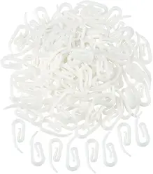 H&S 120-Piece White Plastic Curtain Header Tape Drape Hooks