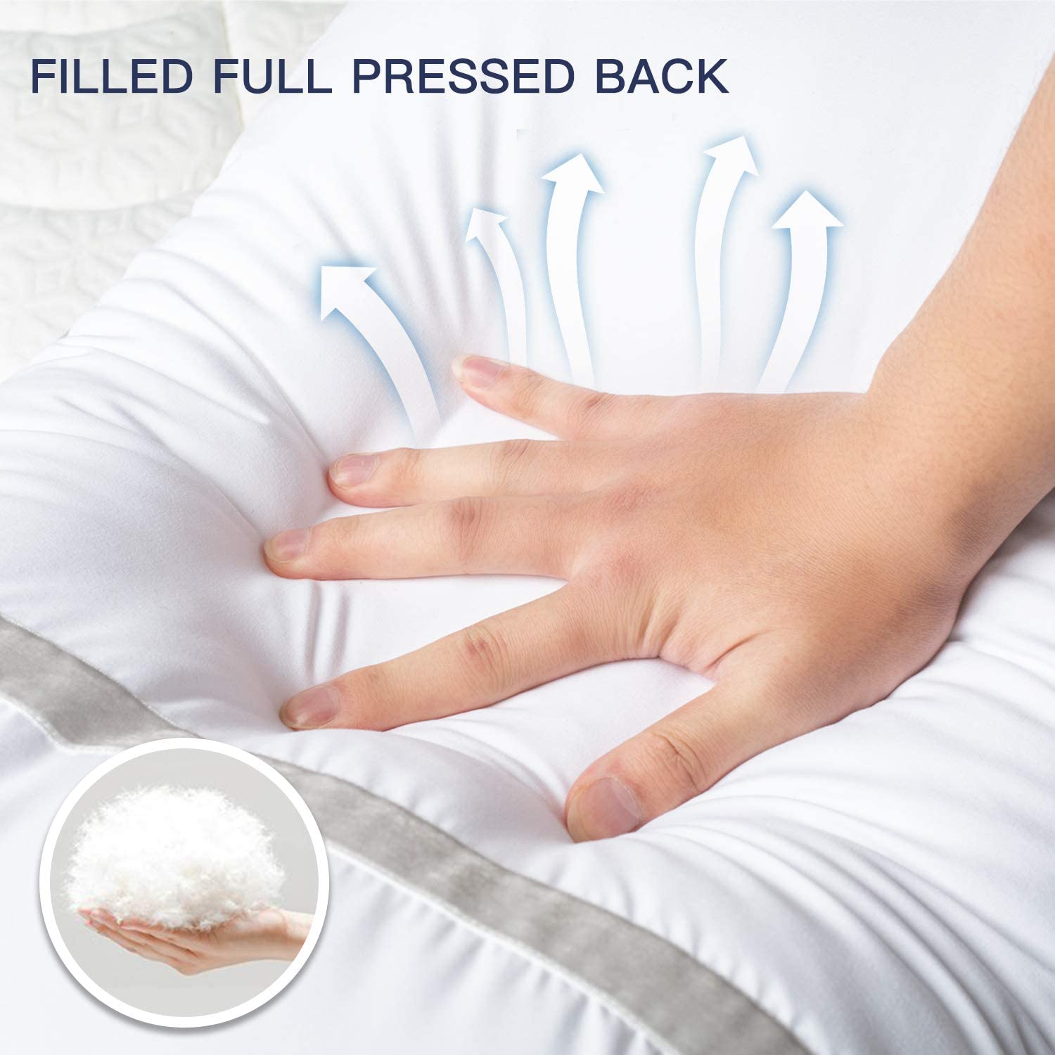 BedStory 2-Pack Standard-Size Pillows for Neck/Shoulder Pain, Dust Mite Resistant & Hypoallergenic, Ideal for Allergy Sufferers & Back/Stomach/Side Sleepers 42X70CM 3