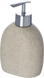 WENKO Puro Polyresin Beige Soap Dispenser, 6.5 x 9.4 x 15.2 cm