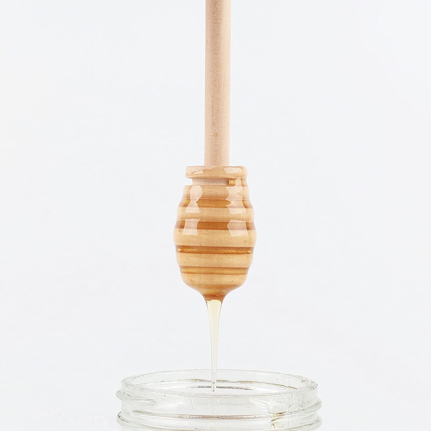 DESIOLE Wood Honey Stirrer Dipper Spoon Set 4