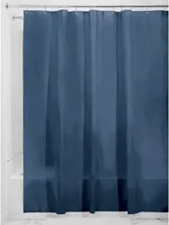 iDesign 3.0 PEVA Mould-Free Navy Blue Liner Shower Curtain, 183 cm X 183 cm