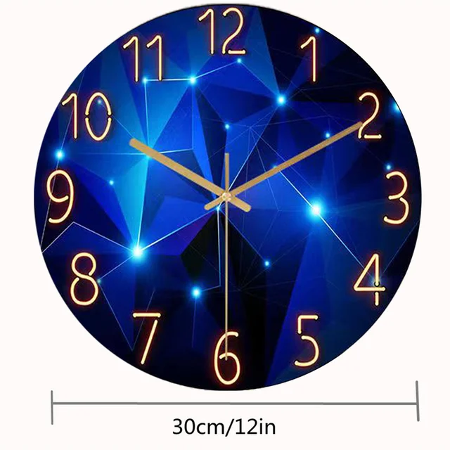 12inch Wall Clock Geometric Elements Dark Blue 5