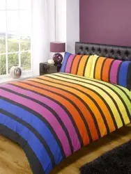 Rapport Single Size Bedroom Bed Linen Soho Multi Stripe Duvet Cover Quilt Bedding Set, Blue Purple Orange Yellow Green