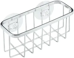 iDesign Gia 84702 Stainless Steel Sink Caddy, Kitchen Sponge Holder, Essential Sink Organiser, Silver, 2.0
