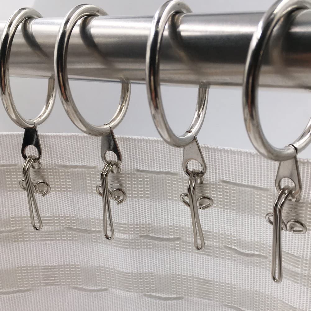 Ucatcher 100-Piece Silver Metal Curtain Header Tape Drapery Hooks Set 5