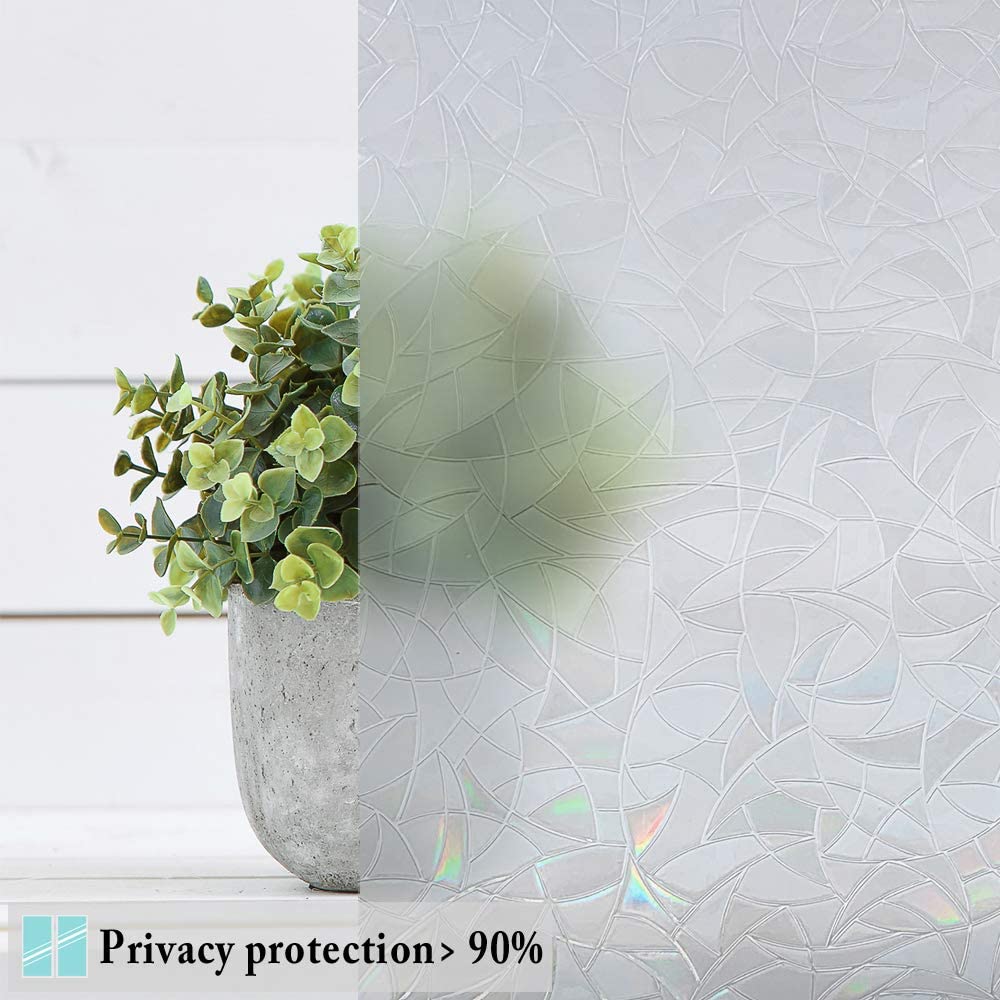 WAENLIR 3D Rainbow Stained Glass Window Film Static Cling Non-Adhesive Decorative Privacy Film (44.5x200CM) 6