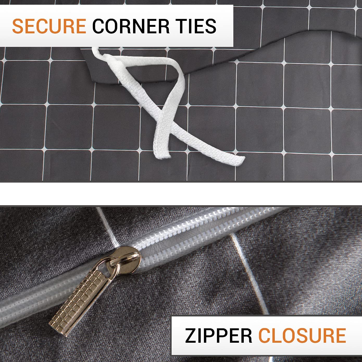 LAZZARO King Size Non-Iron Duvet Cover Bedding Set (3 Pieces with Zipper Closure + 2 Pillowcases) 5