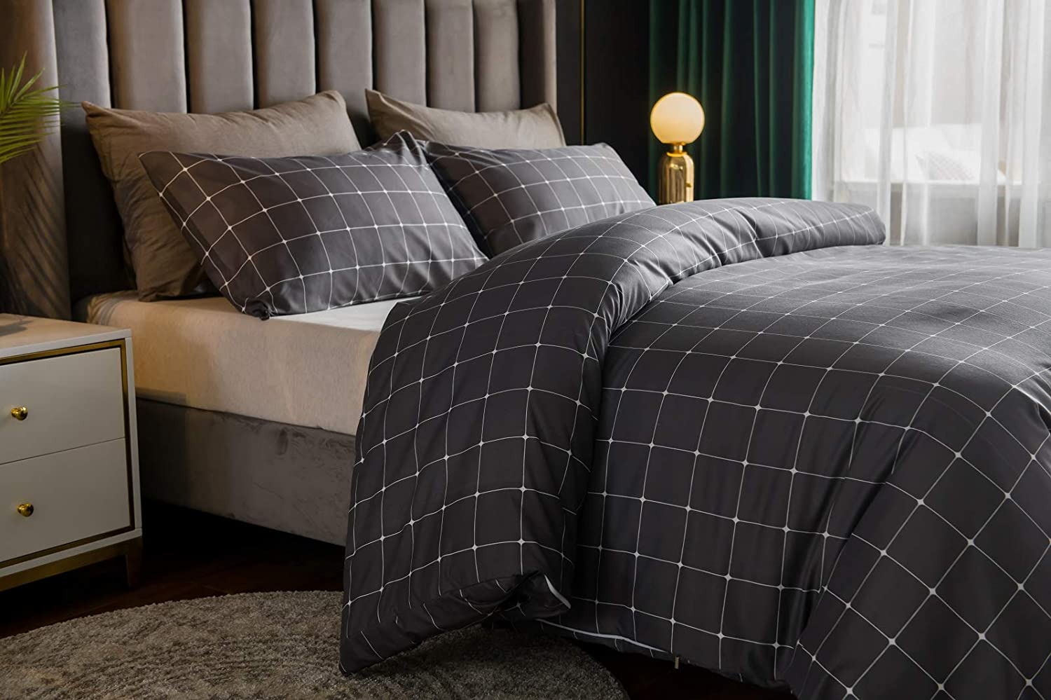 LAZZARO King Size Non-Iron Duvet Cover Bedding Set (3 Pieces with Zipper Closure + 2 Pillowcases) 2