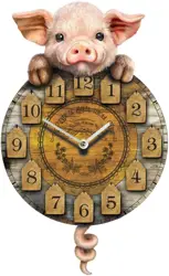 Nemesis Now 32cm Piggin Tickin Brown Polyresin Clock