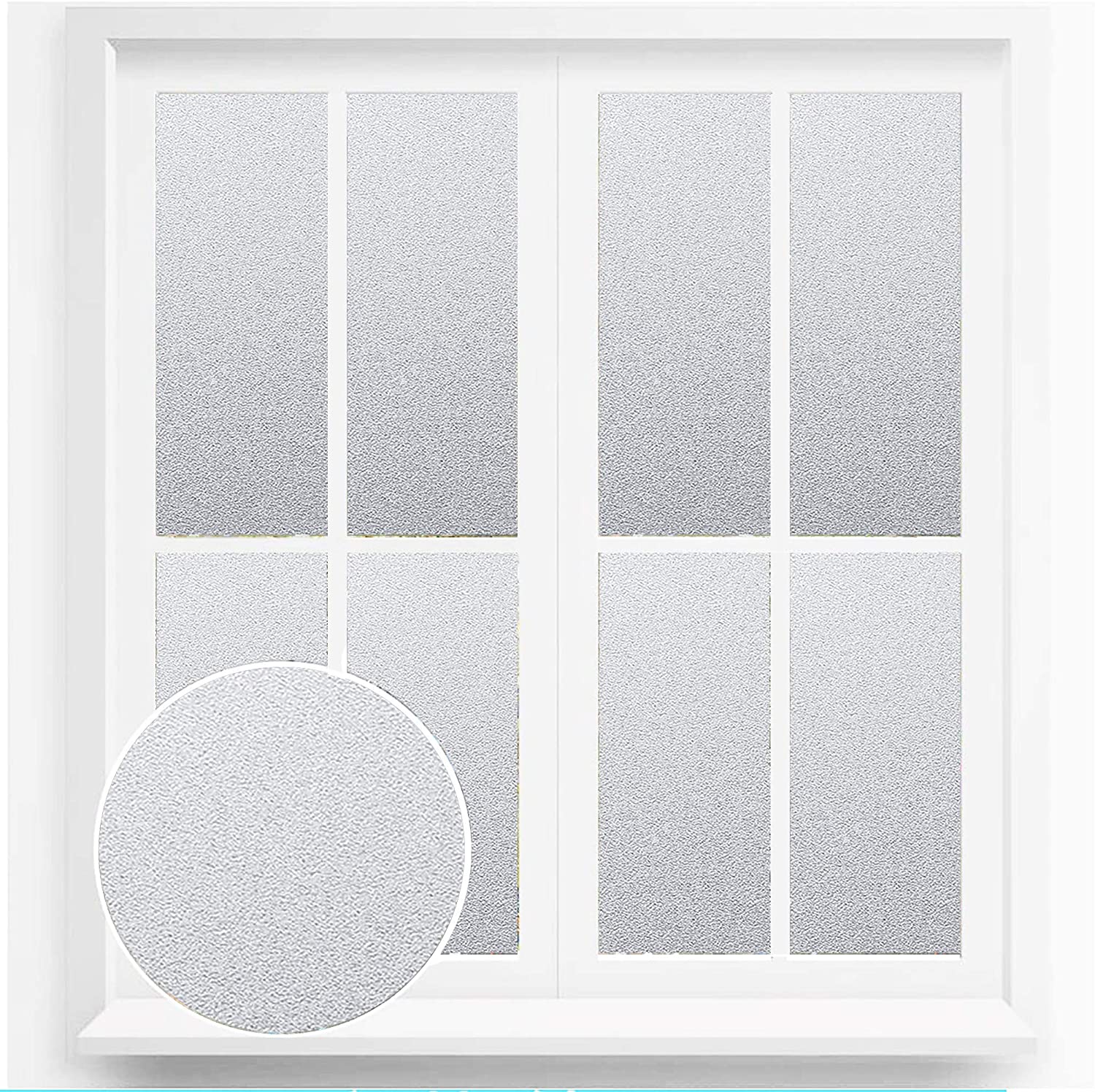 FXCIST Frosted Privacy Glass Window Film 40 x 200 cm - Opaque Privacy Sticker, Door Cover, Anti-UV Static for Office, Bathroom, Home - (Frosted, 40x200cm) 2