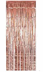 Rose Gold Foil Curtain Tinsel with 2 Meter Backdrop for Photoprop and Party Decoration