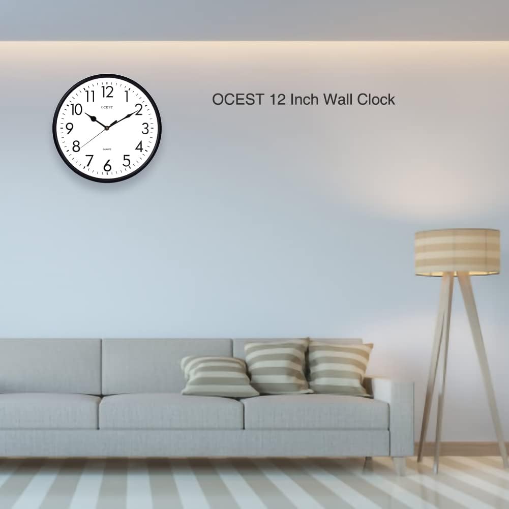 OCEST Garden Clocks Outdoor Waterproof, 12inch Large Display Battery Operated Quartz Decorative Clock Silent Non-Ticking Round Easy to Read for Pool Patio Office Kitchen 5