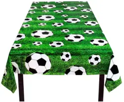 Boland 62509 Football Tablecloth, 180 x 120 cm, Polyester Fabric, Decoration for Bundesliga Champions League Birthday Parties and Public Viewings