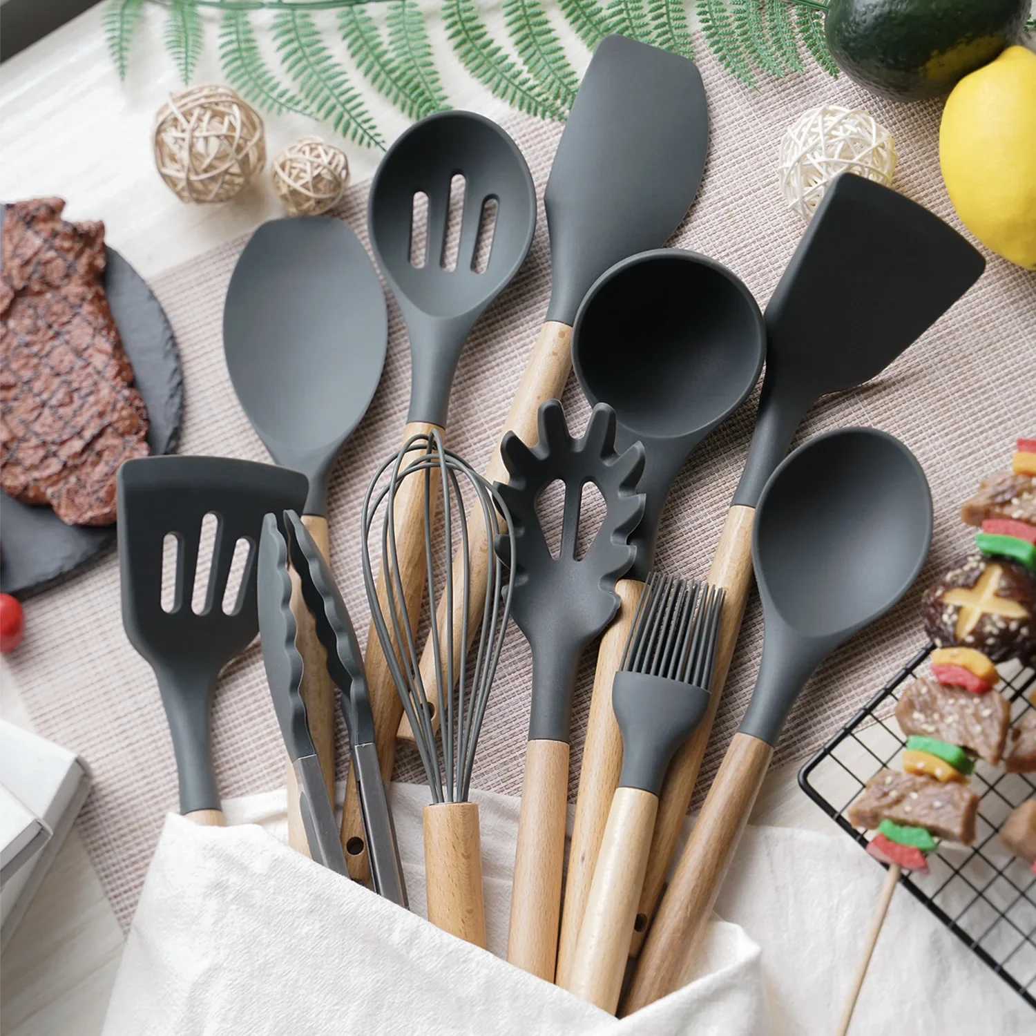 Silicone Kitchenware Non-Stick Cookware Kitchen Utensils Set (12 items) 3