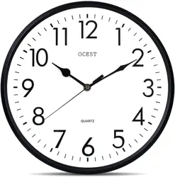 OCEST Garden Clocks Outdoor Waterproof, 12inch Large Display Battery Operated Quartz Decorative Clock Silent Non-Ticking Round Easy to Read for Pool Patio Office Kitchen