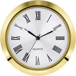 Hicarer Gold Bezel Clock Insert, 1.8 Inch (45 mm) Fit 1.6 Inch (40 mm) Hole, Roman Numerals