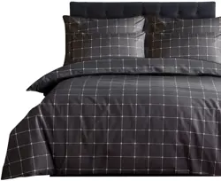 LAZZARO King Size Non-Iron Duvet Cover Bedding Set (3 Pieces with Zipper Closure + 2 Pillowcases)
