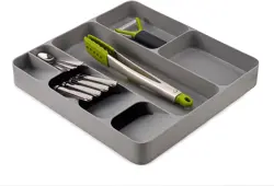 Joseph Joseph DrawerStore Cutlery, Kitchen Utensils and Cooking Utensil Gadget Accessories Organiser, in drawer storage - Grey