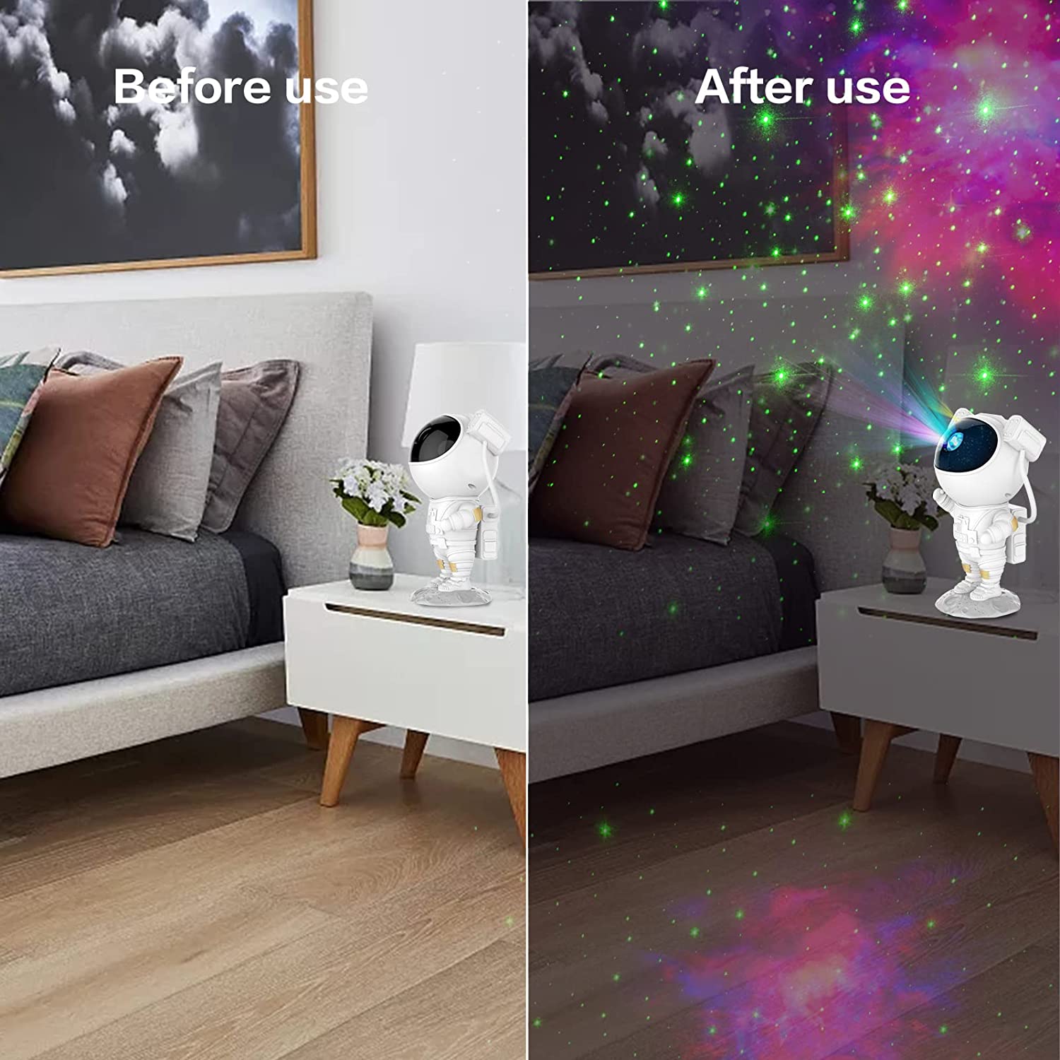SZPACMATE Astronaut Galaxy Star Projector with Nebula, Timer & Remote Control - Bedroom & Ceiling Light Show, Perfect Gift for Kids & Adults 7