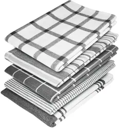 100% Cotton Kitchen Tea towels- Pack of 5 and Absorbent Tea Towels set, 70 x 50 cm Towels
