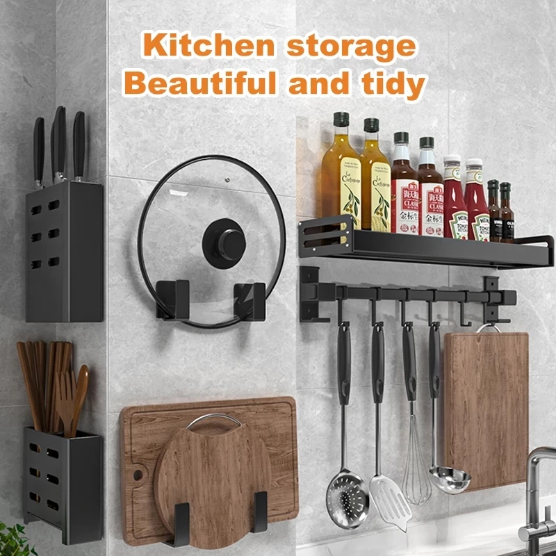 Kitchen Shelf Wall-mounted Spice Storage Racks 4