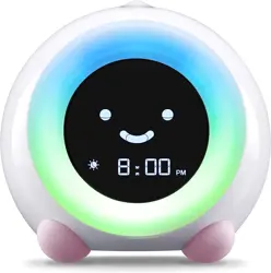 Mella Ready-to-Rise Kids Trainer, Alarm Clock, Night Light & Sleep Sounds Device (Blush Pink)