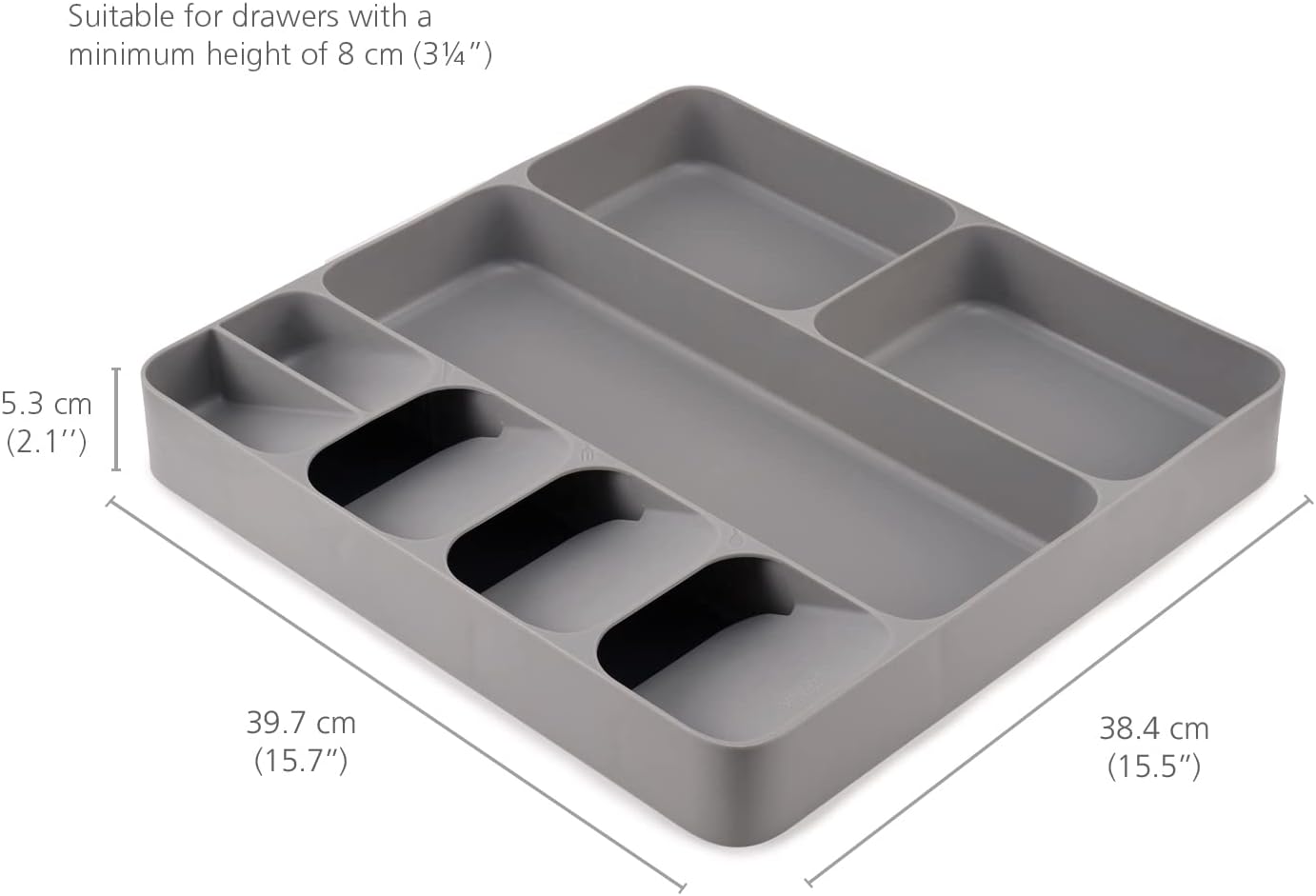 Joseph Joseph DrawerStore Cutlery, Kitchen Utensils and Cooking Utensil Gadget Accessories Organiser, in drawer storage - Grey 3