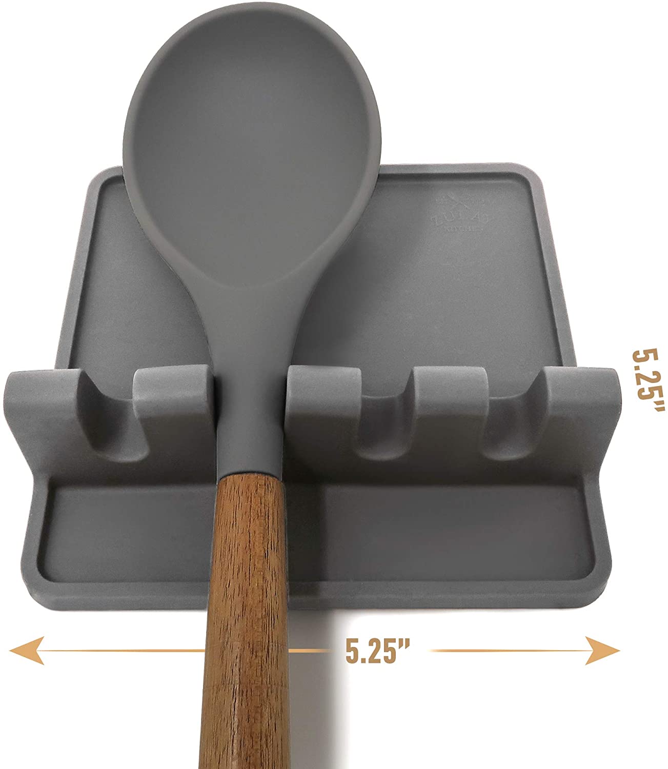 Zulay Gray Silicone Utensil Rest with Drip Pad - Heat-Resistant, BPA-Free Spoon Rest & Holder for Stove Top, Kitchen Utensil Holder for Spoons, Ladles, Tongs & More 5