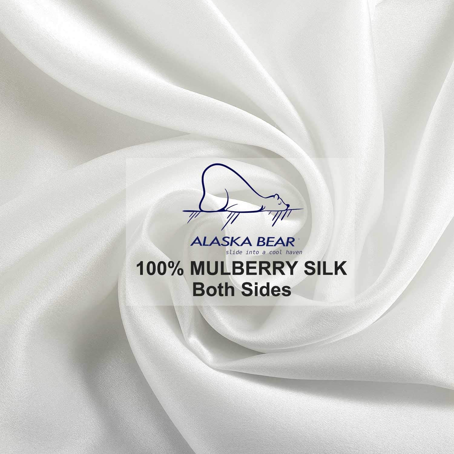Alaska Bear 100% Mulberry Silk Pillowcase for Hair, Skin, and Health - Hypoallergenic, Standard Size 50x75cm Natural Silk Pillow Case Slip for Beauty Sleep (1pc, Ivory White) 4