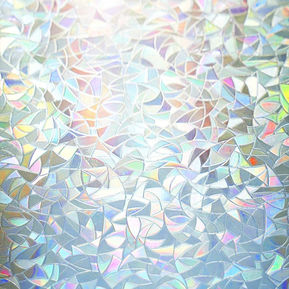 Stained Glass Rainbow Window Film Privacy: 3d Window Film Non-adhesive  Static Cling Glass Film Decorative (44.5*200cm)