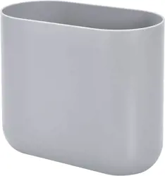iDesign Grey Plastic Narrow Kitchen & Bathroom Rubbish Bin for Waste Storage - 29373