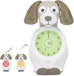 ZAZU Davy The Dog Clock - Sleep Trainer Clock & Nightlight for Kids | Light Up Alarm Clock | Helps teach your child when to wake up with visual indicators | Adjustable Brightness | Auto off