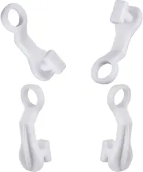 White Plastic Curtain Glider Hooks, Pack of 50